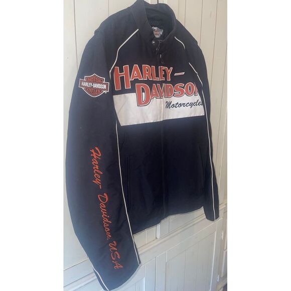 Harley Davidson Motorcycle Bomer Jacket #1 USA Embroidered Stitched Mens Women M - Picture 3 of 10